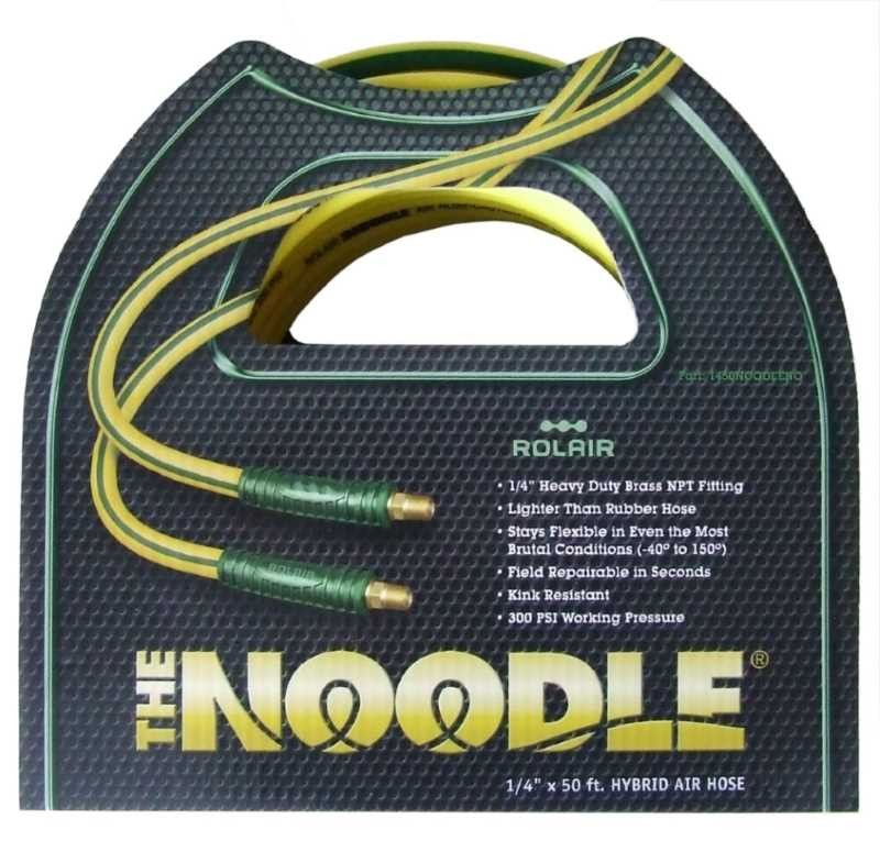  RolAir 1450NOODLE 1/4” x 50FT Air Hose w/ Fittings