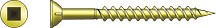 #8 x 3" #3 Square Twin Thread with Nibs Yellow Zinc