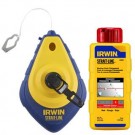 Irwin 64494 100' Blue Speed Line Reel and Chalk Combo